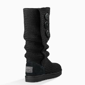 Black knit UGG boots